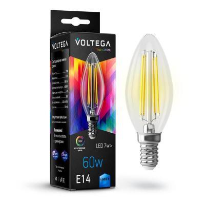 Лампа светодиодная Voltega E14 7W 4000K прозрачная VG10-C35E14cold7W-FHR 7153