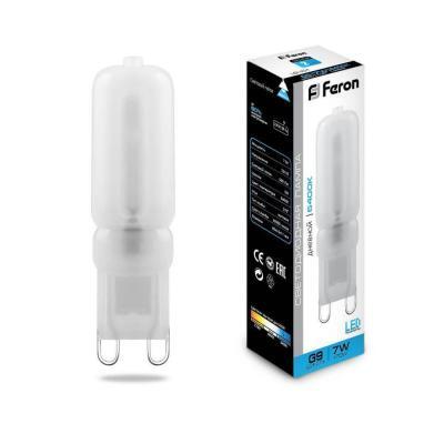 (10 шт.) Лампа светодиодная Feron G9 7W 6400K Прямосторонняя Матовая LB-431 25757