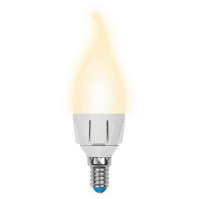 Лампа светодиодная диммируемая (UL-00004299) Uniel E14 7W 3000K матовая LED-CW37 7W/3000K/E14/FR/DIM PLP01WH