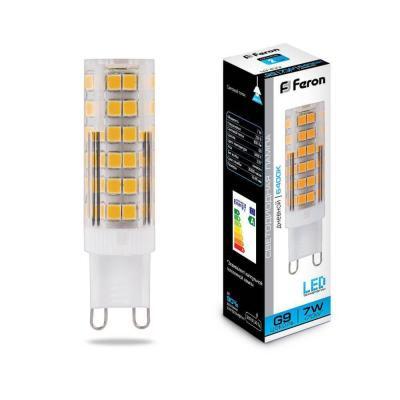 (10 шт.) Лампа светодиодная Feron G9 7W 6400K Прямосторонняя Матовая LB-433 25768