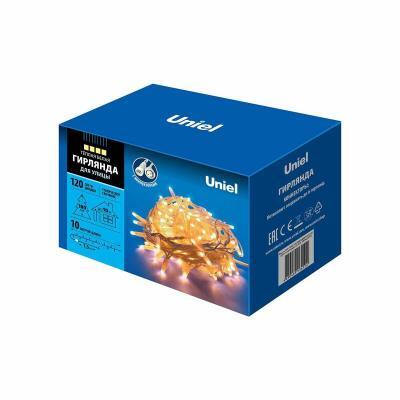Уличная светодиодная гирлянда Uniel 220V теплый белый ULD-S1000-120/SWK Warm White IP67 UL-00007203