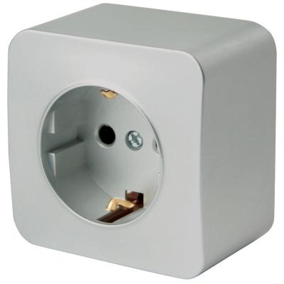 Розетка 2P+PE Stekker София серебро 49326