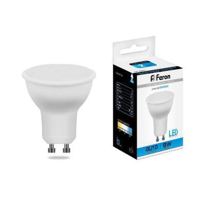 (10 шт.) Лампа светодиодная Feron MR16 GU10 9W 6400K Грибок матовая LB-560 25844