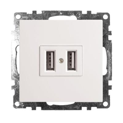 Розетка 2хUSB Stekker Катрин белый 39686